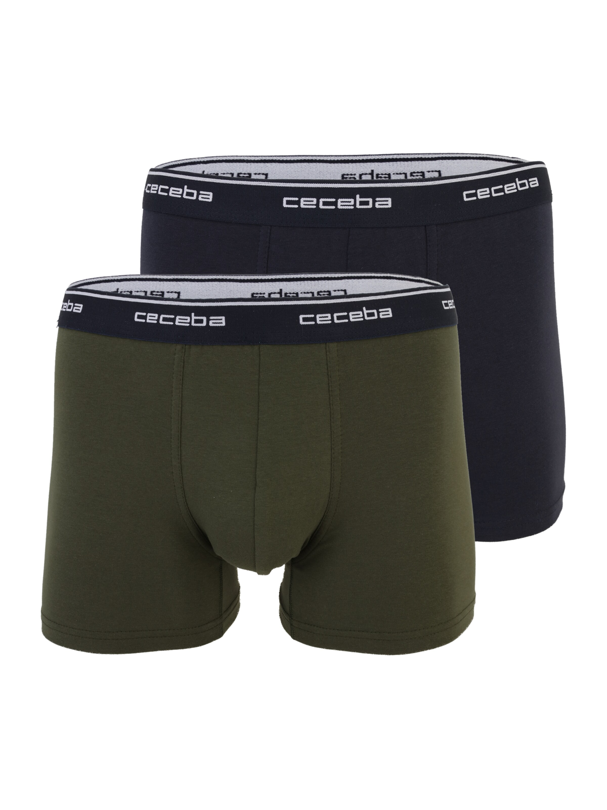 CECEBA Boxers en olive / noir / blanc cassé, Vue avec produit