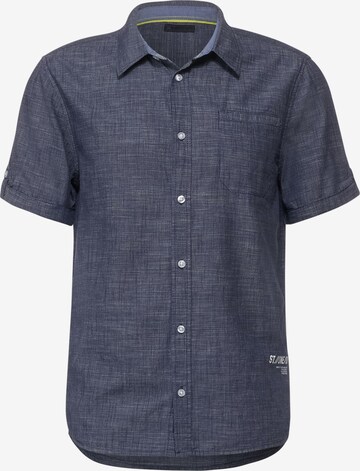 Street One MEN Regular fit Button Up Shirt in Blue: front