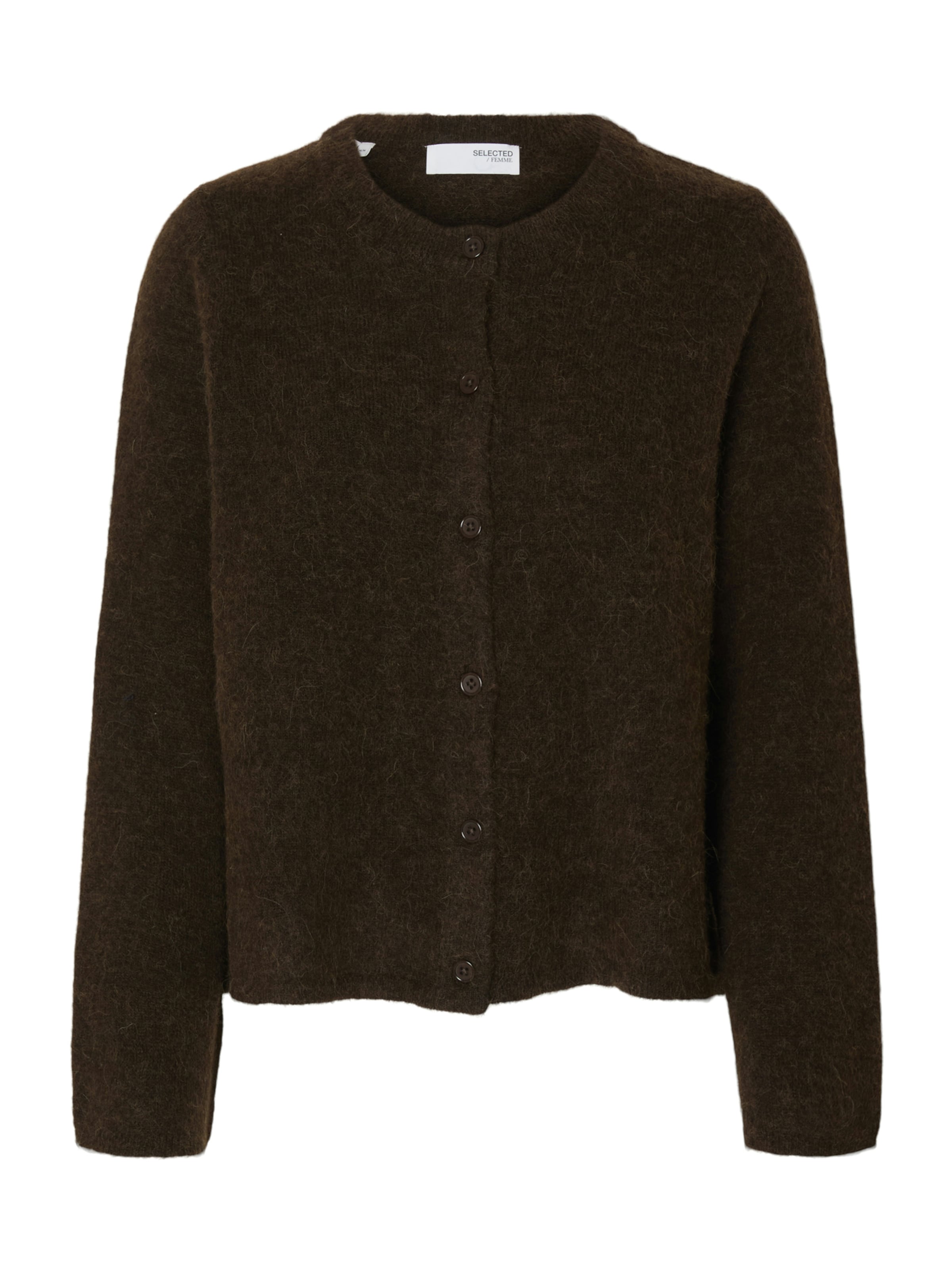SELECTED Knit Cardigan 'SLFLulu' in Brown: front