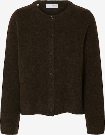Cardigan 'SLFLULU' SELECTED en marron : devant