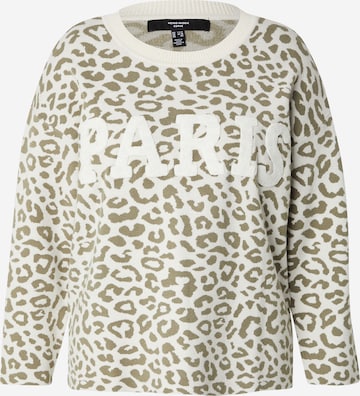 Pulover ''VMCTRES BIEN' de la Vero Moda Curve pe alb: față