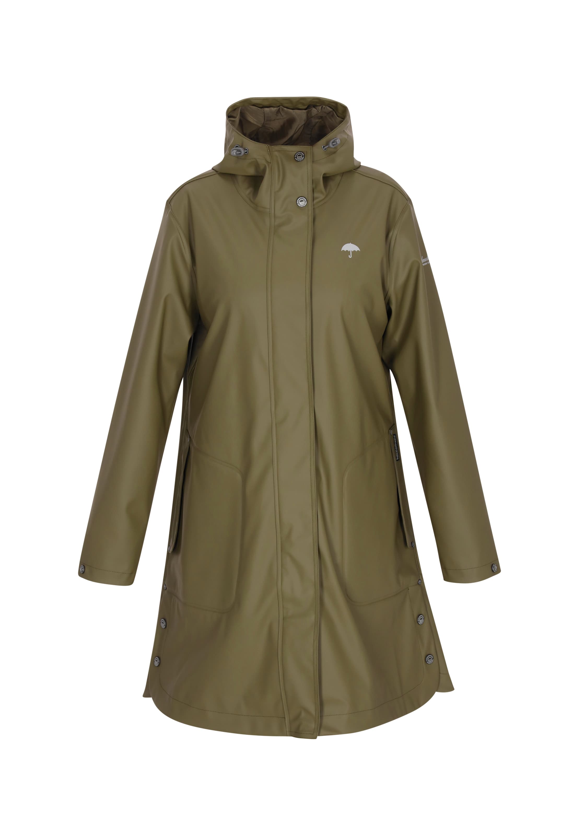 zaļš Schmuddelwedda Jaka-mētelis: no priekšpuses