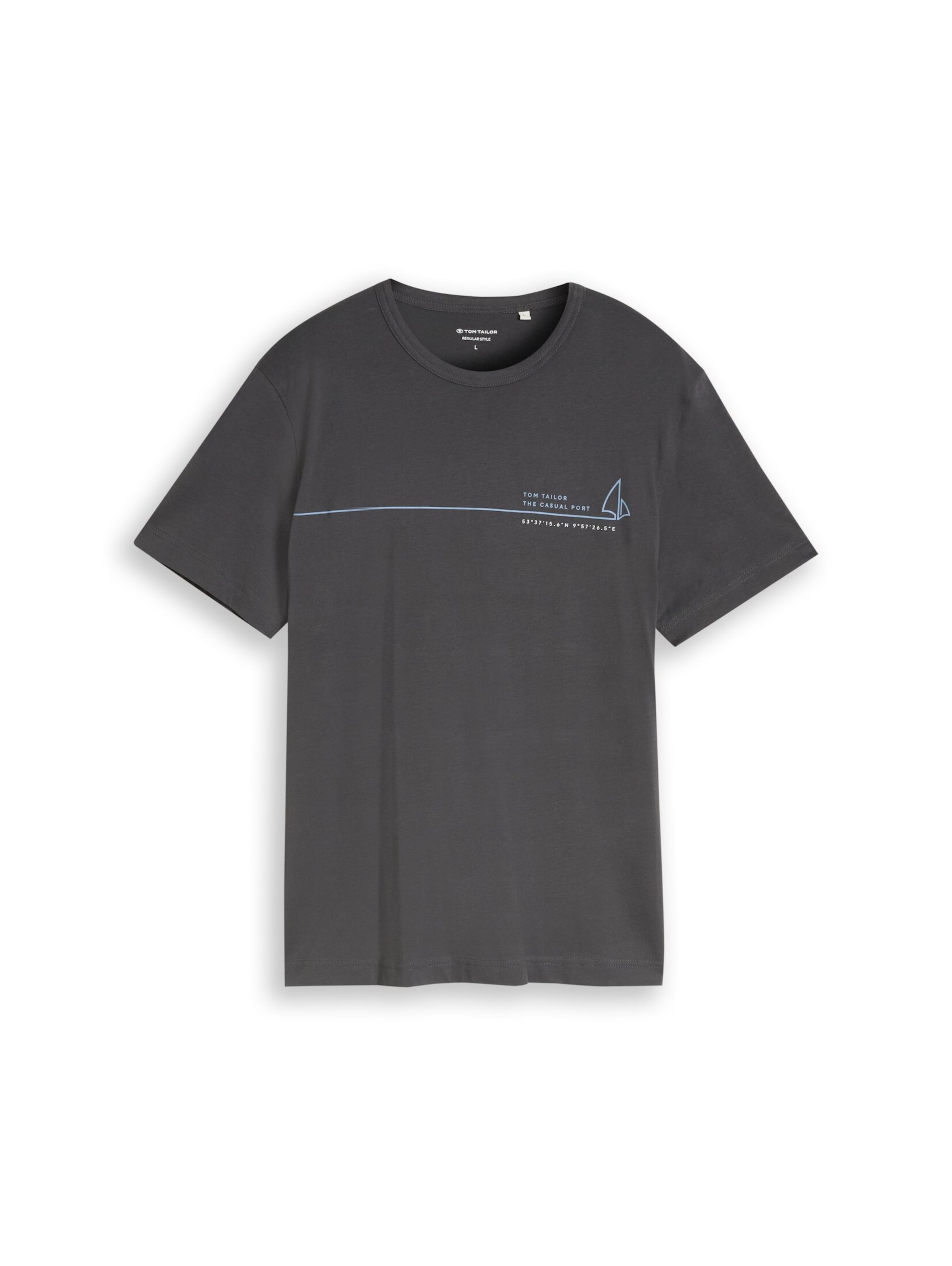 TOM TAILOR Shirt in XXL in de kleur Donkergrijs / Wit, Productweergave