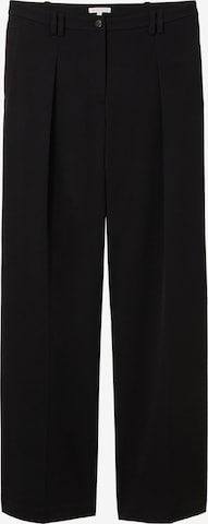 TOM TAILOR Wide leg Pleat-Front Pants 'Lea' in Black: front