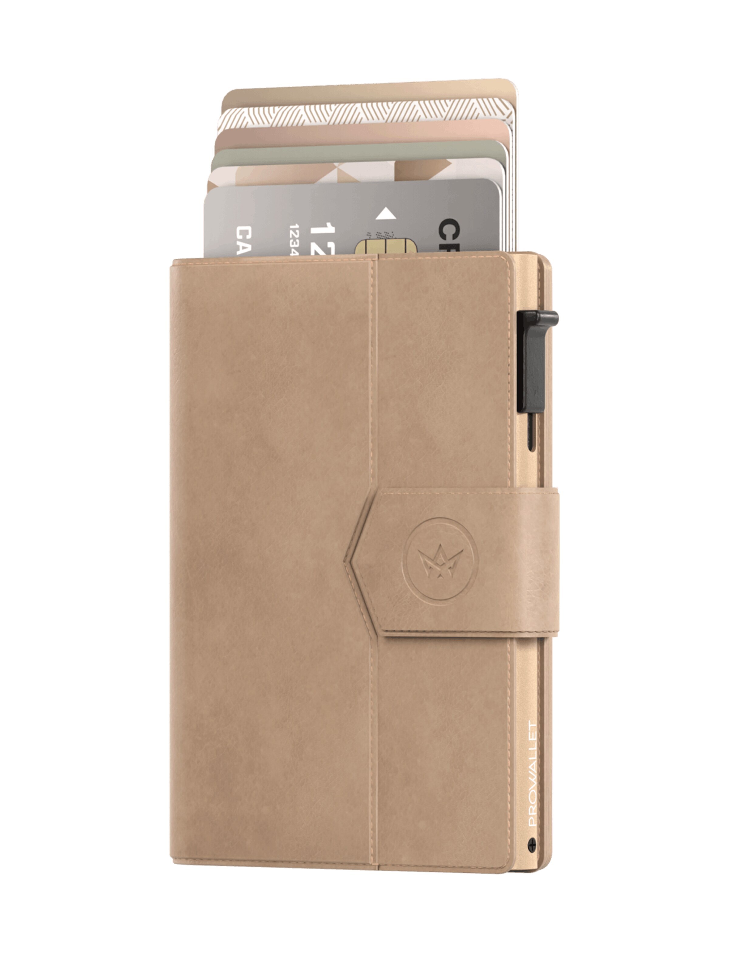 Prowallet Wallet 'Pasjeshouder Plus' in Beige: front