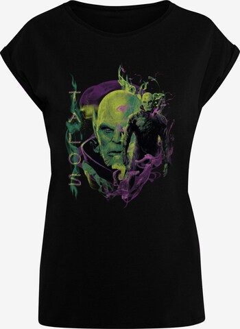 ABSOLUTE CULT Shirt 'Captain Marvel - Talos Smoke' in Zwart: voorkant