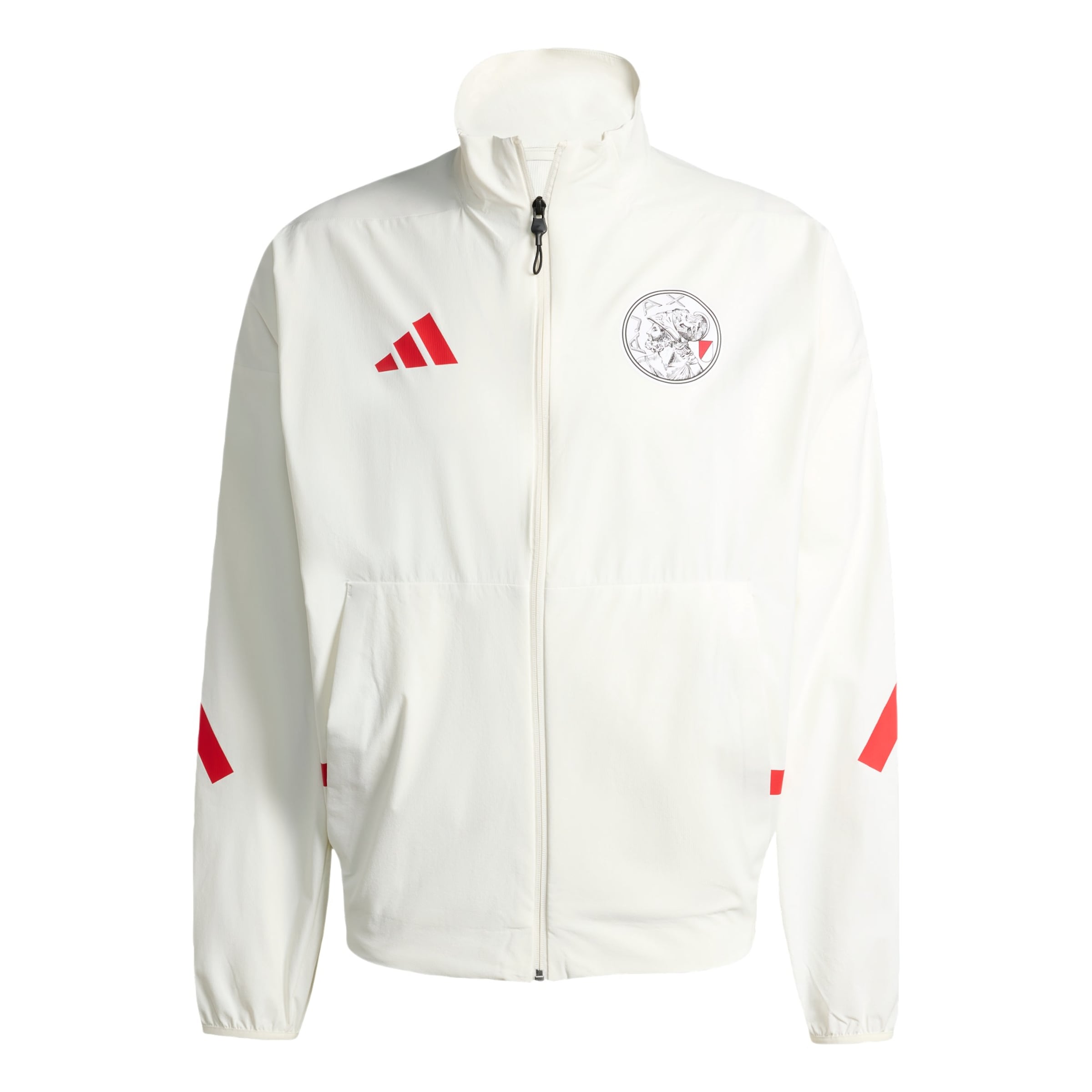 ADIDAS PERFORMANCE Trainingsjack 'Ajax Amsterdam Z.N.E. Anthem' in Wit: voorkant