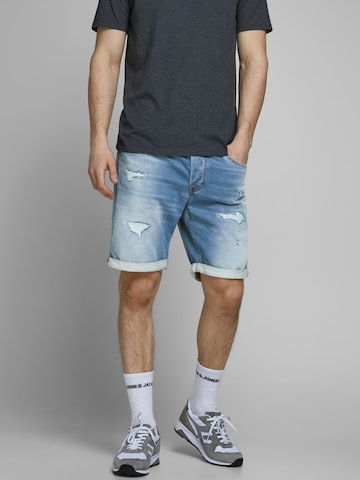 JACK & JONES Slimfit Kavbojke 'Rick' | modra barva: sprednja stran