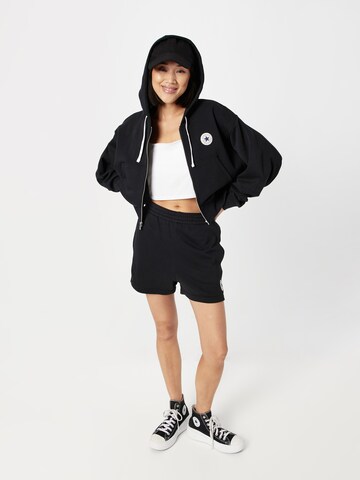 CONVERSE Zip-Up Hoodie in Black