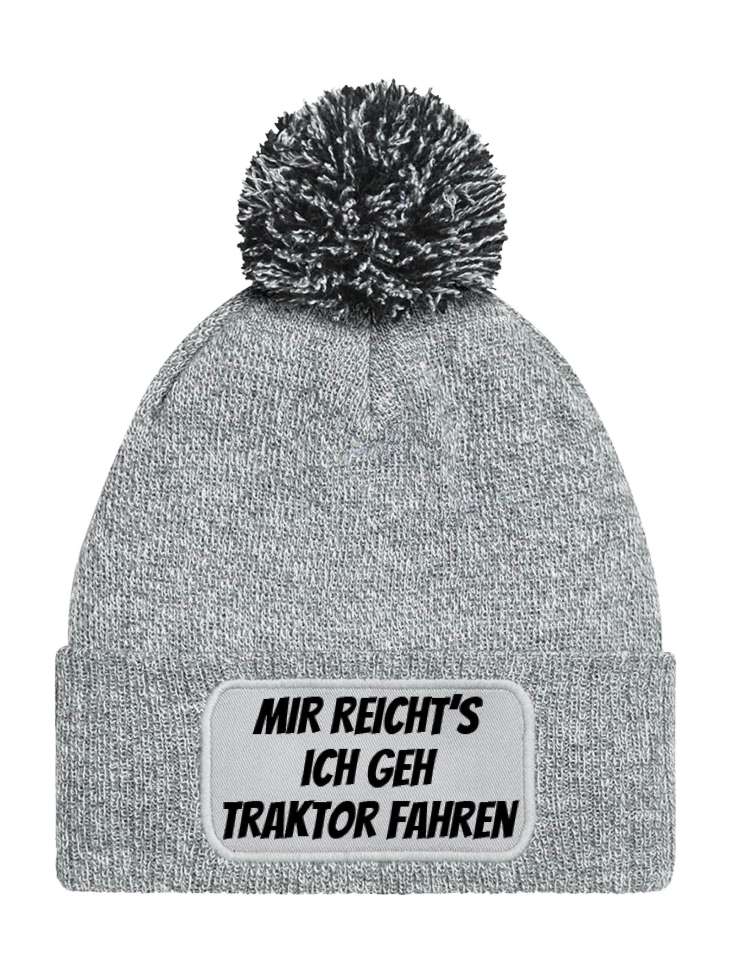Youth Designz Mütze 'Mir reichts – Traktor'‌‌‌‌‌‌‌ in Grau: Vorderseite