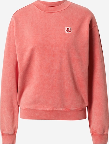 HUGO Sweatshirt 'Demorola' in Rood: voorkant