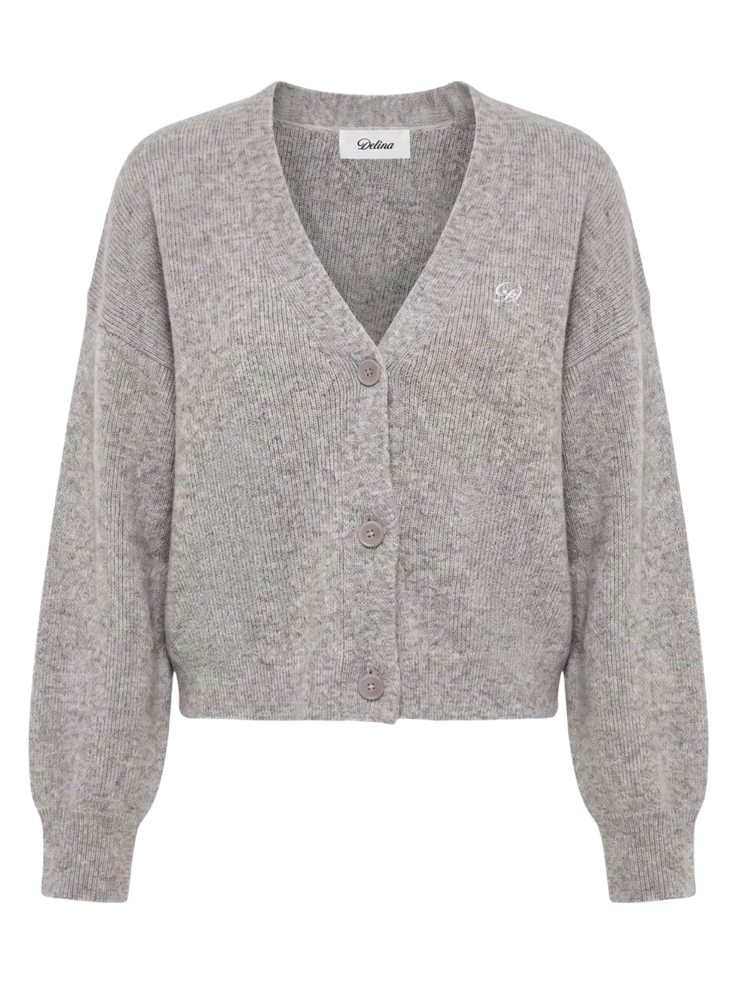 About You x Dani Klieber Knit cardigan in Grey: front