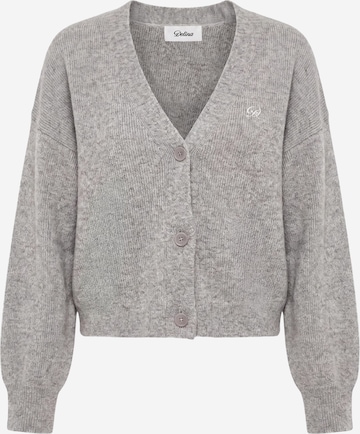 Cardigan About You x Dani Klieber en gris : devant