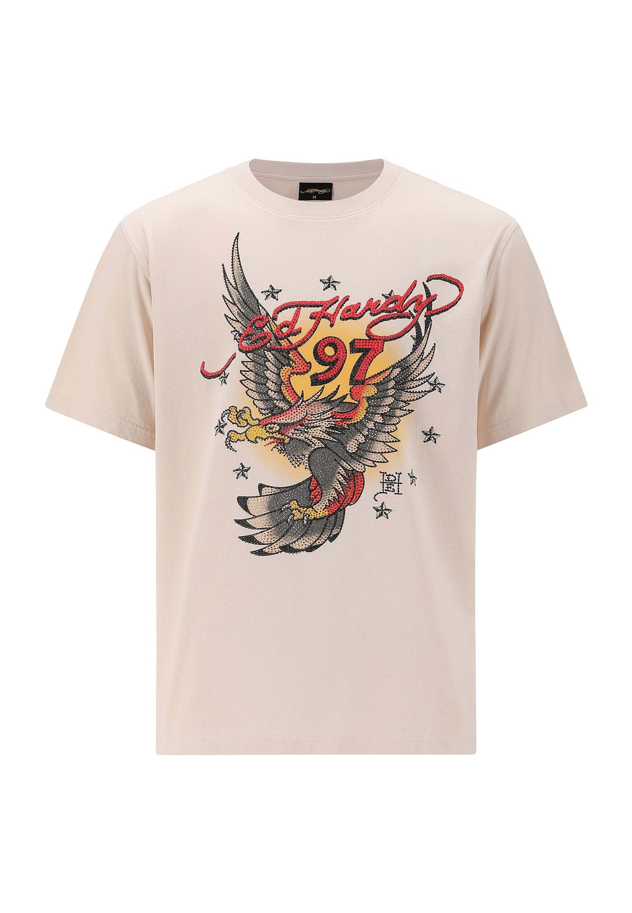 Ed Hardy Póló '97 Eagle' - bézs: elől