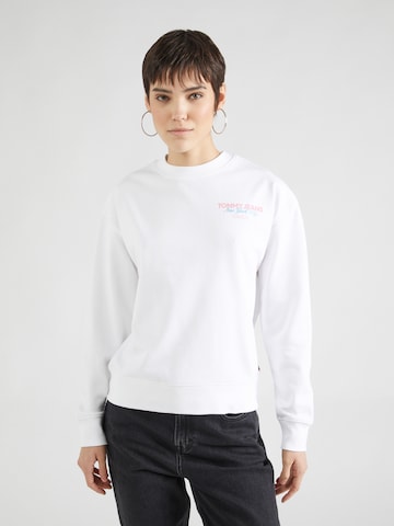 Tommy Jeans Sweatshirt 'ESSENTIAL' in Weiß: predná strana