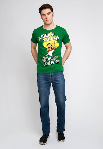 LOGOSHIRT Looney Tunes T-Shirt 'Arriba! Andale!' in Grün