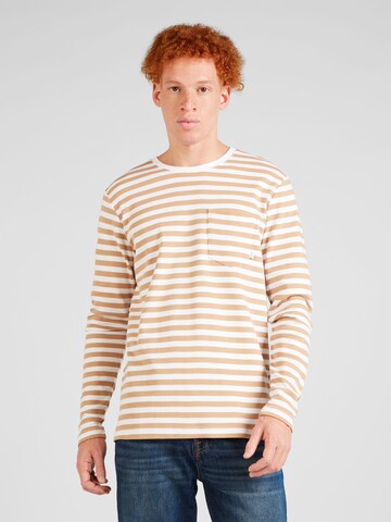 MAKIA T-shirt 'Verkstad' i beige: framsida