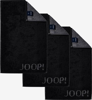 JOOP! Handdoek 'Doubleface' in Zwart: voorkant