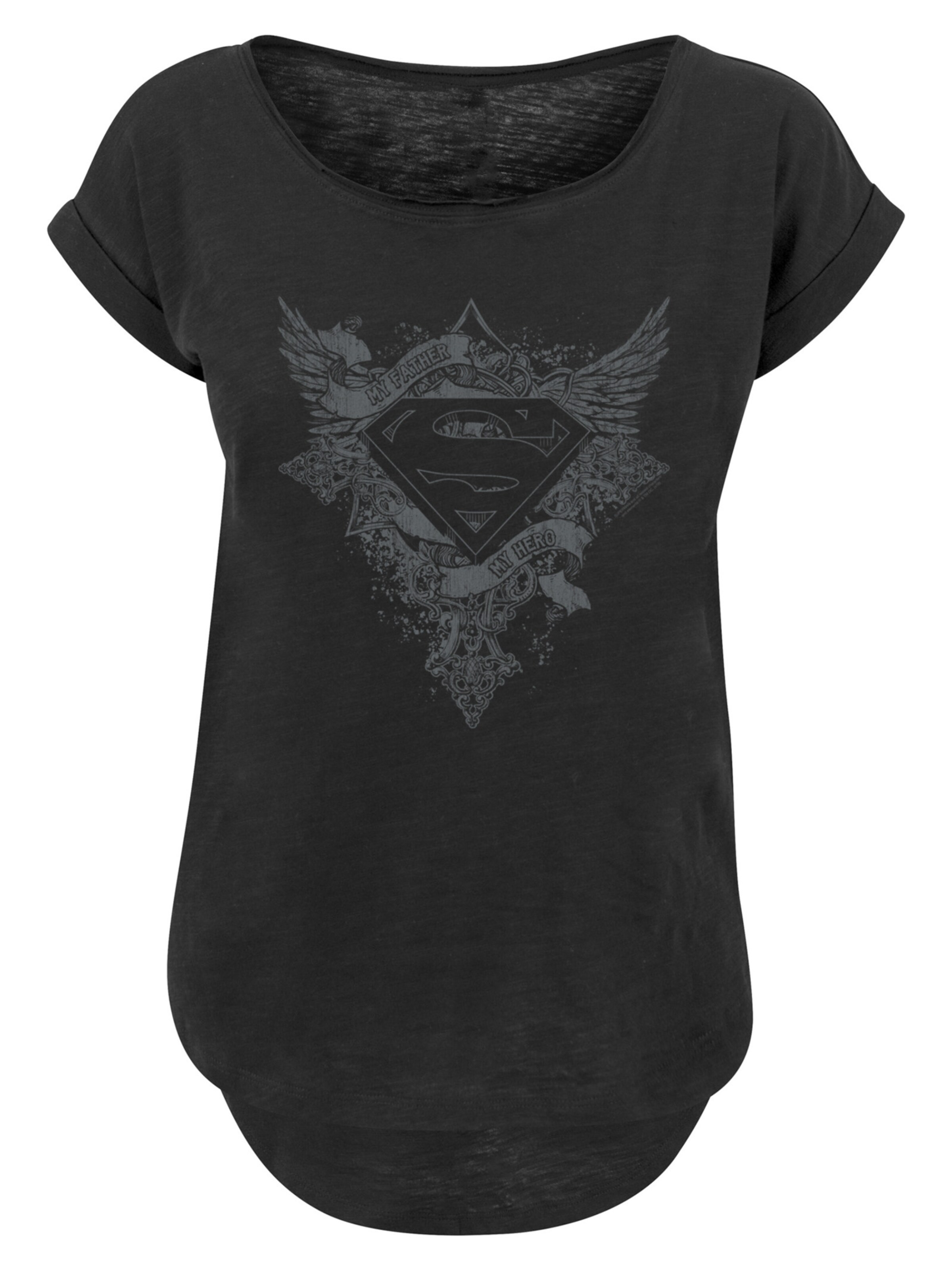 T-shirt 'DC Comics Superman My Father, My Hero' F4NT4STIC en noir : devant