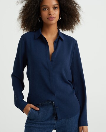 WE Fashion Blouse in Blauw: voorkant