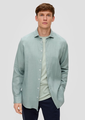 s.Oliver BLACK LABEL Regular fit Button Up Shirt in Green: front