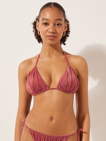 CALZEDONIA Triangel SHINY SATIN in Rot: Vorderseite