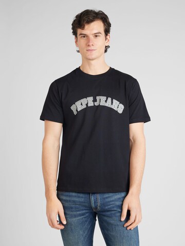 Pepe Jeans - Camiseta 'CLEMENT' en negro: frente