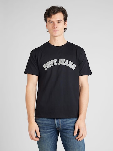 T-Shirt 'CLEMENT' Pepe Jeans en noir : devant