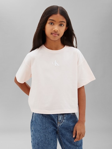 T-Shirt Calvin Klein Jeans en rose : devant