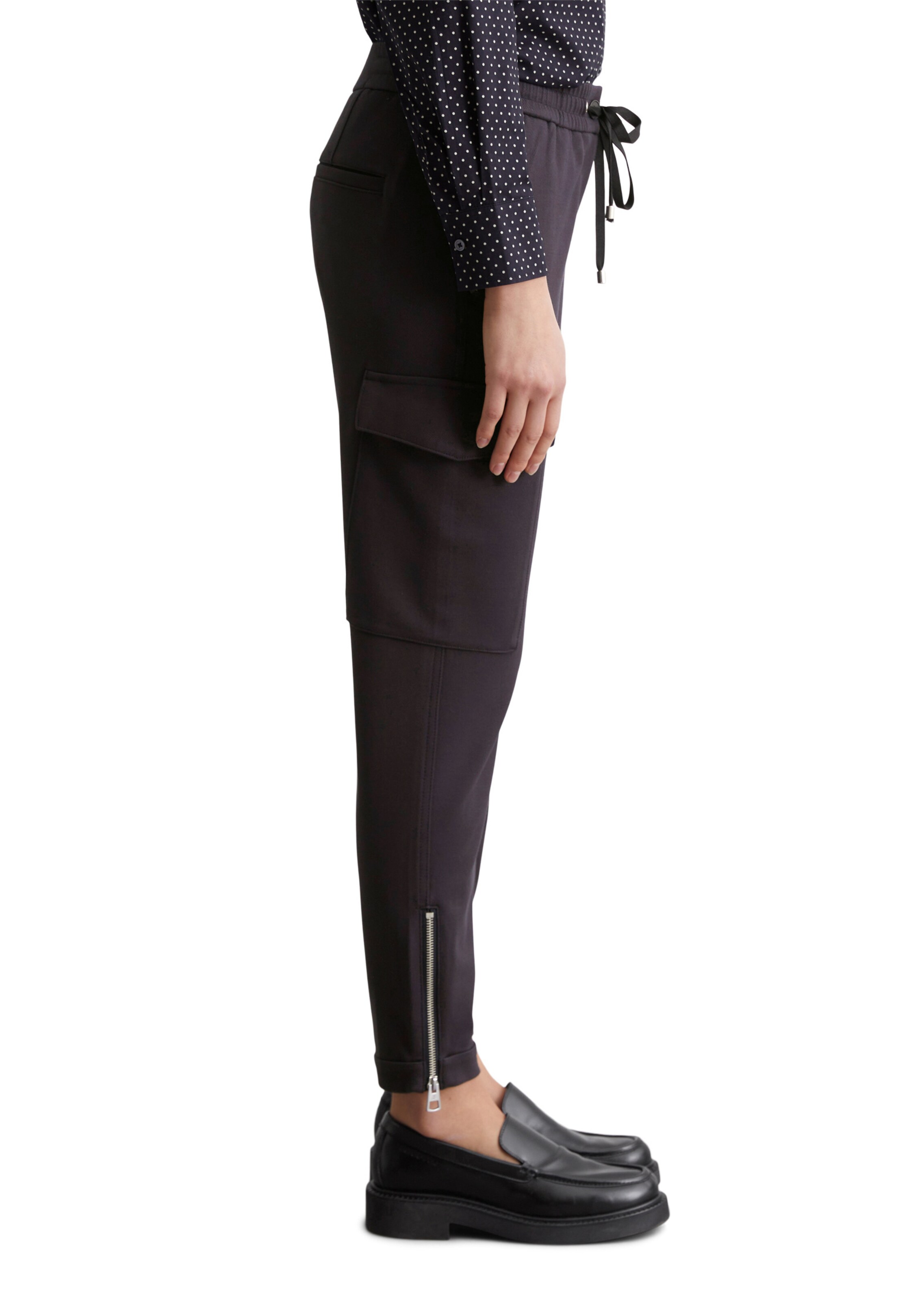 Marc O'Polo Tapered Cargobroek in Blauw