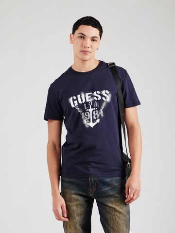Maglietta 'MARINA' di GUESS in blu: frontale