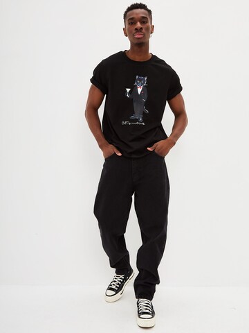T-Shirt 'DANDY CAT' CAT by Maniita Lacitta en noir