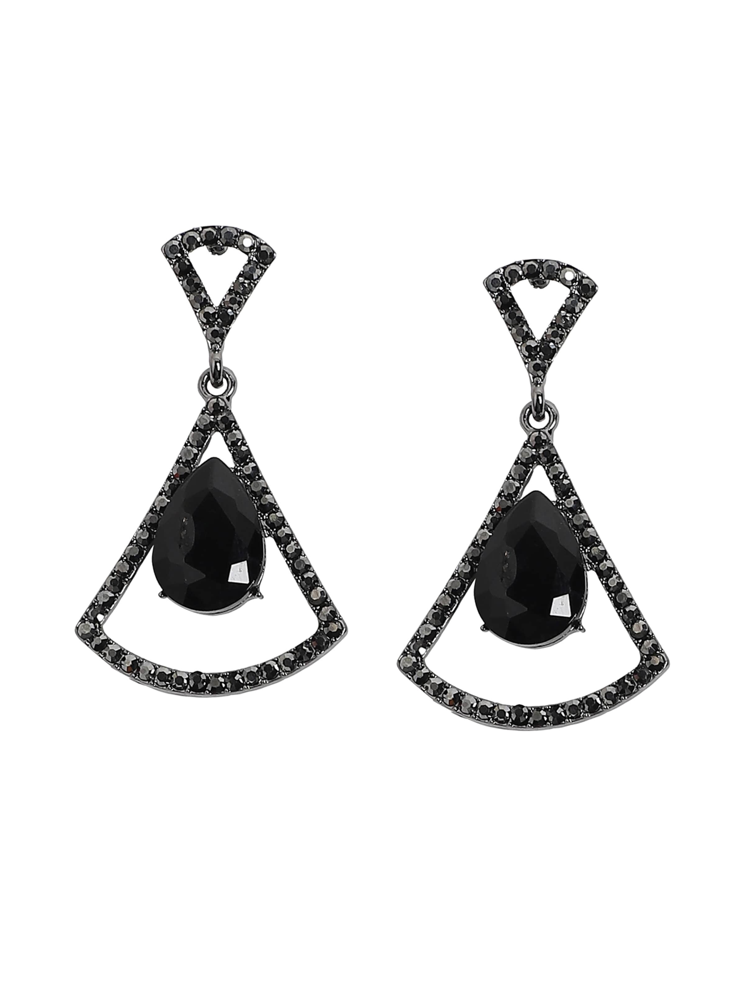 SOHI Kolczyki ' Majida ' w kolorze czarny: przód