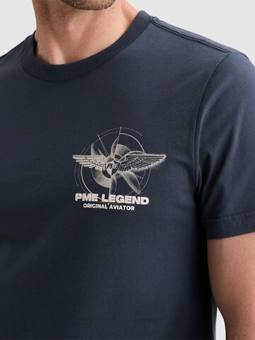 PME Legend T-shirt 'T-shirt in jersey with small artwork on the chest' i blå