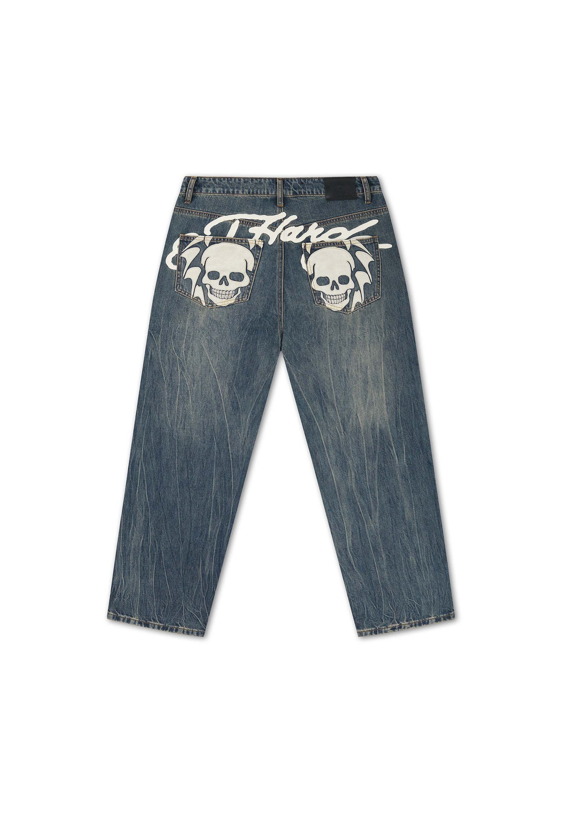 Loosefit Jean Ed Hardy en bleu : devant