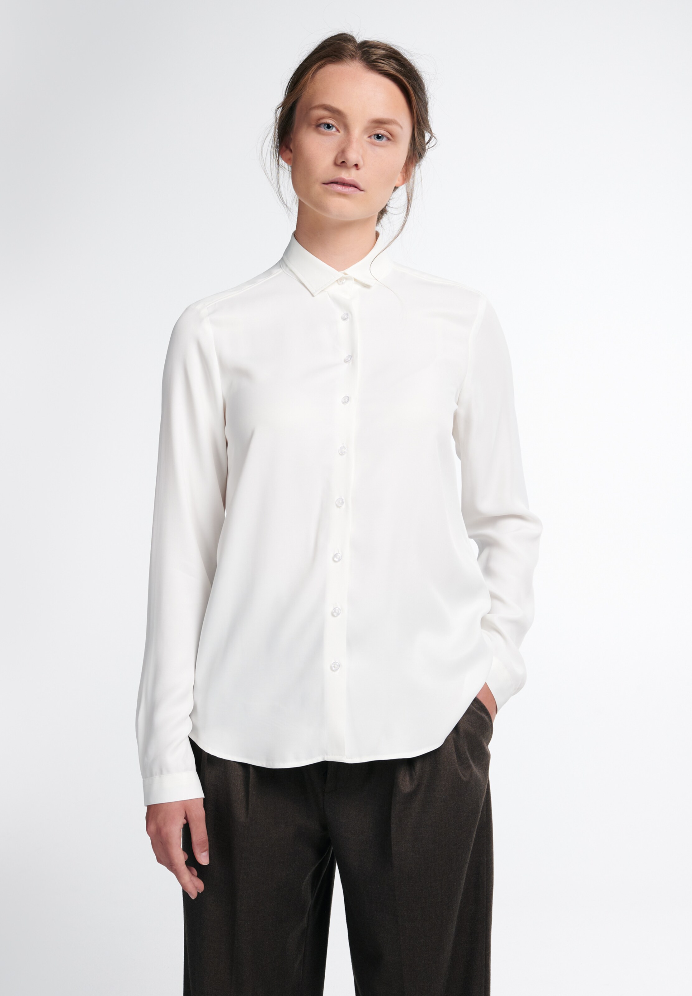 Frauen Große Größen ETERNA Bluse in Weiß - SV37878 Frauen Große Größen ETERNA Bluse in Weiß - SV37878