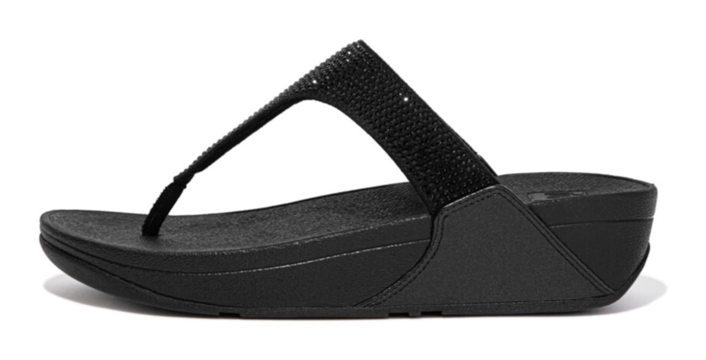 FitFlop Zehentrenner 'Dianette' in Schwarz: Vorderseite