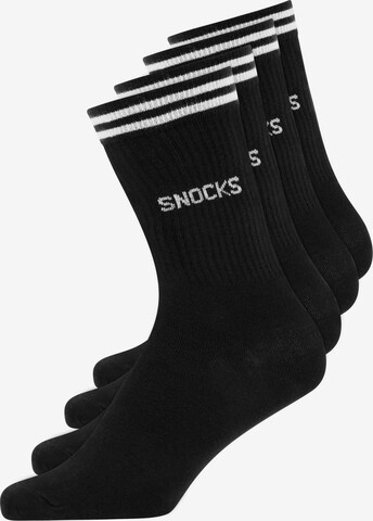 SNOCKS Athletic Socks in Black: front