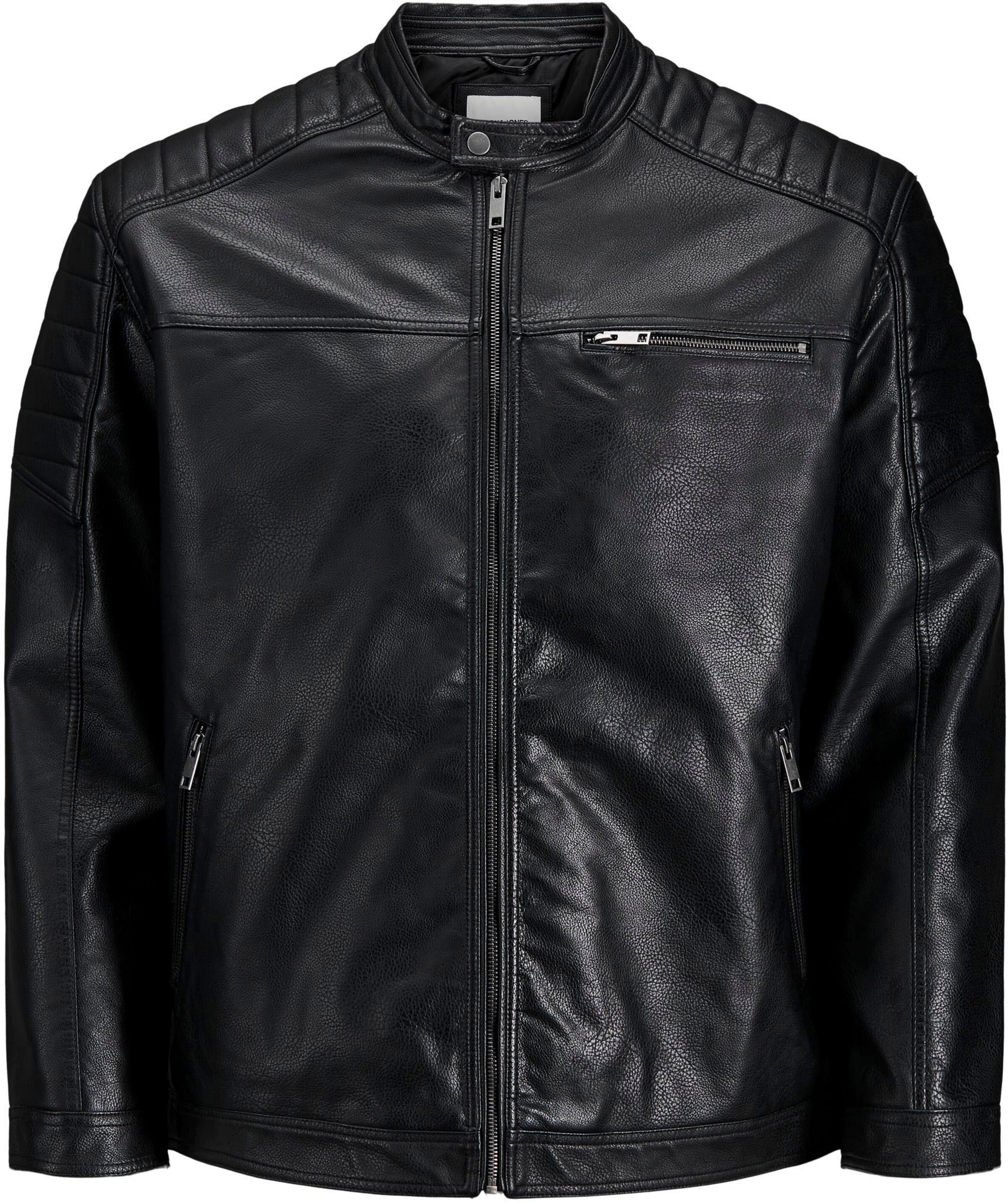 Jack & Jones Plus Jacke 'Rocky' in Schwarz: Vorderseite