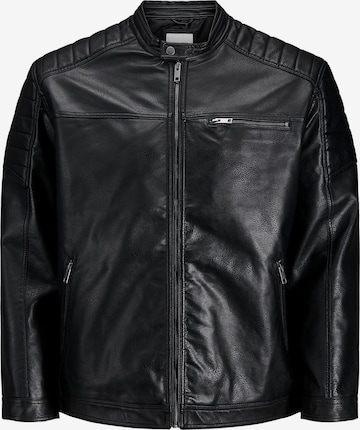 Jack & Jones Plus Jacke 'Rocky' in Schwarz: Vorderseite