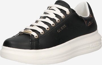 Sneaker low 'Salerno' de la GUESS pe negru: față