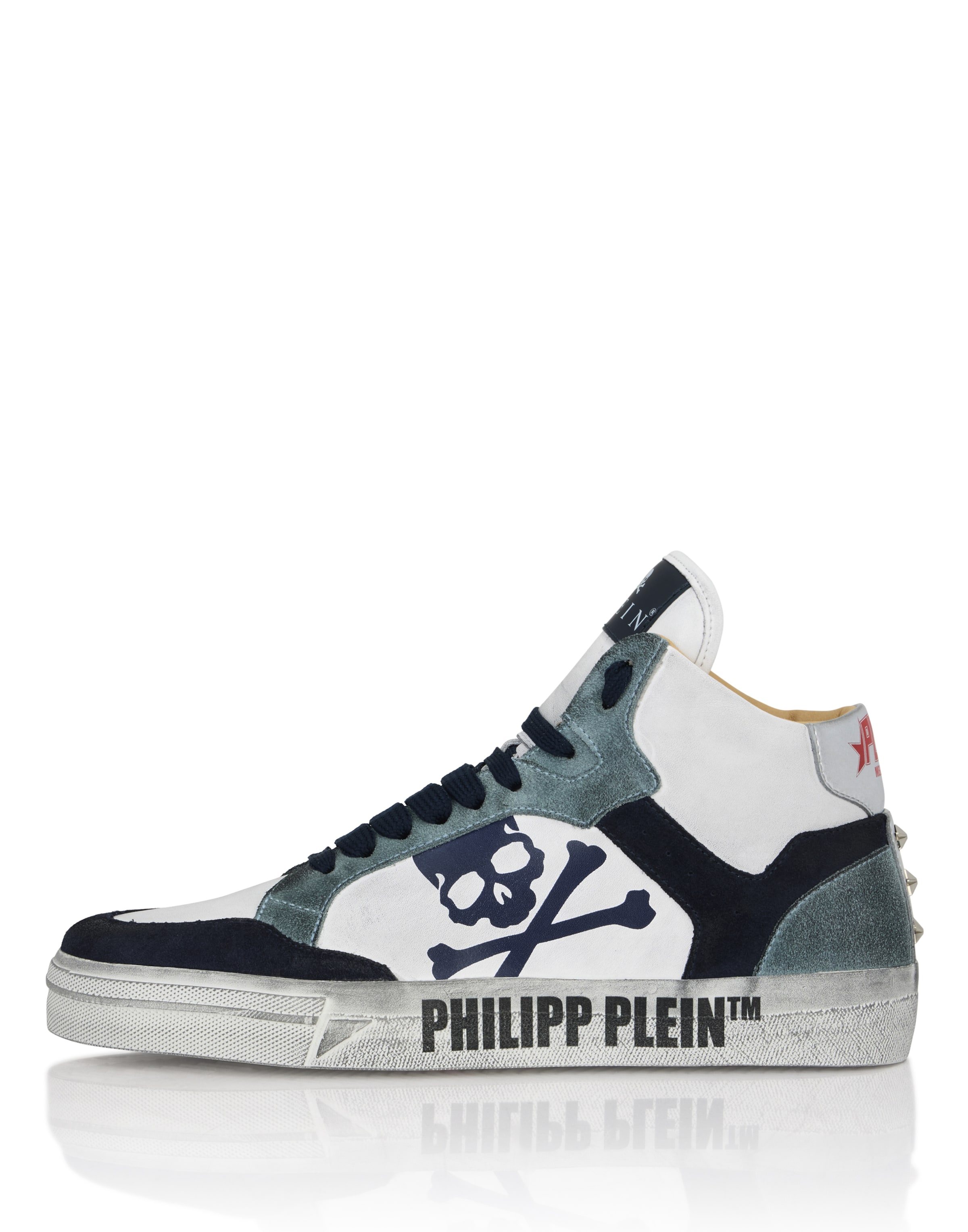 Sneaker alta 'Retrokickz' di Philipp Plein in bianco: frontale
