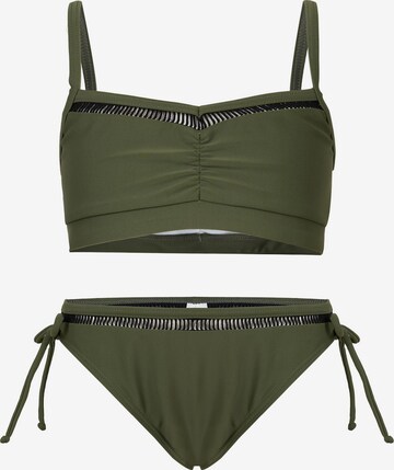 La V Bikini 'Bikini classic met kant detail' in Groen: voorkant