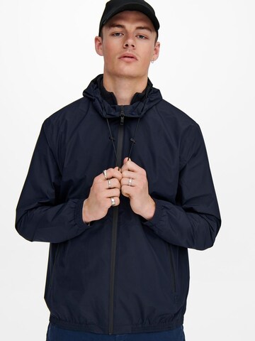 Only & Sons Weatherproof jacket in Blue