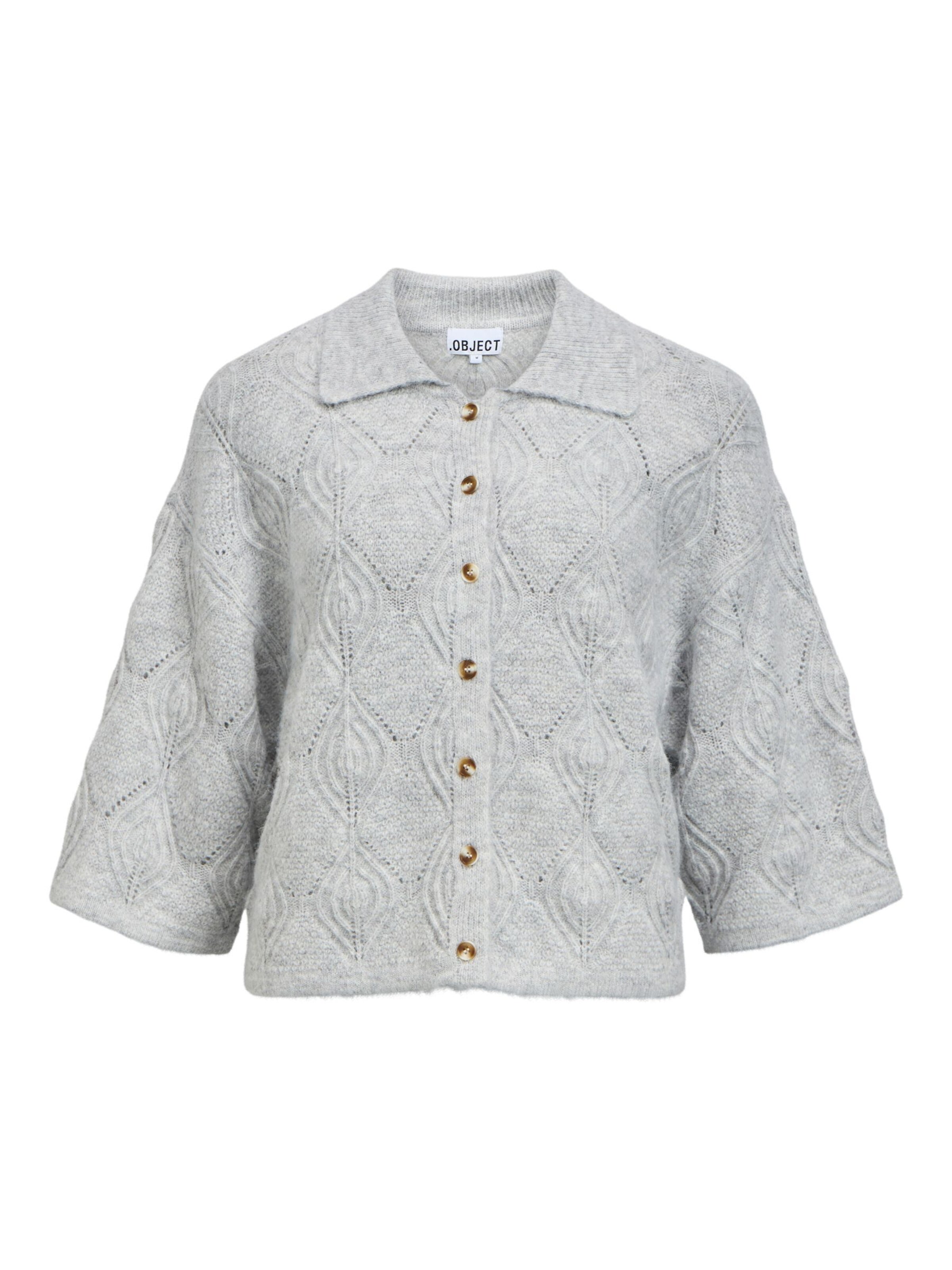 OBJECT Strickjacke in Grau: Vorderseite