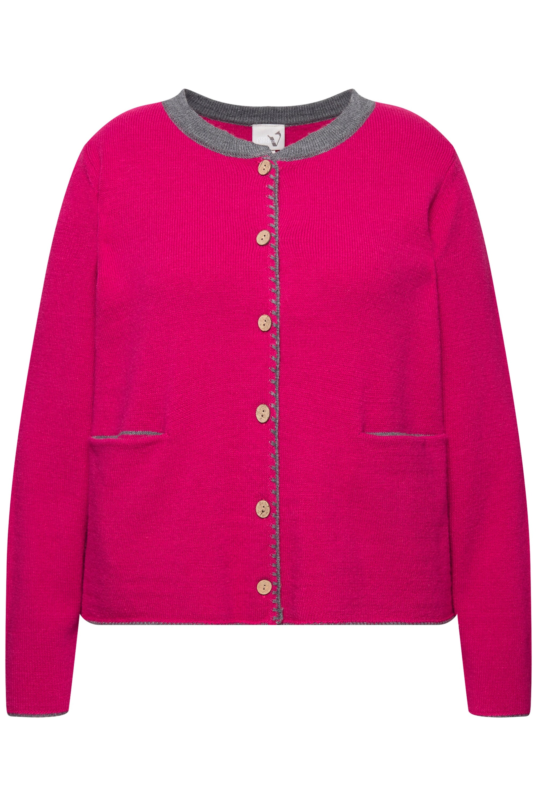 Ulla Popken Strickjacke in Pink: Vorderseite