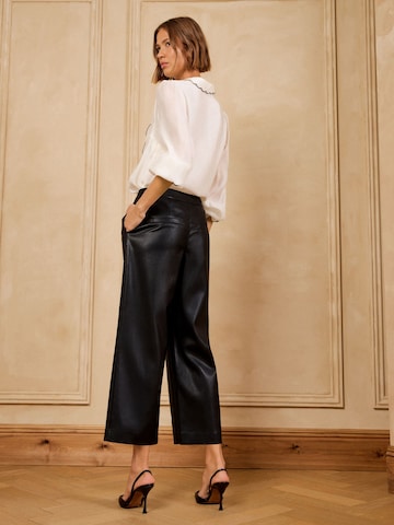Wide Leg Pantalon love & roses en noir