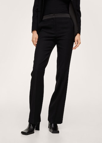 MANGO Regular Pantalon in Zwart: voorkant