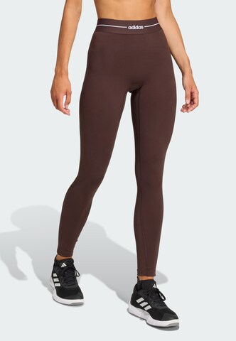 ADIDAS PERFORMANCE Skinny Sporthose 'Hyperglam' in Braun: Vorderseite