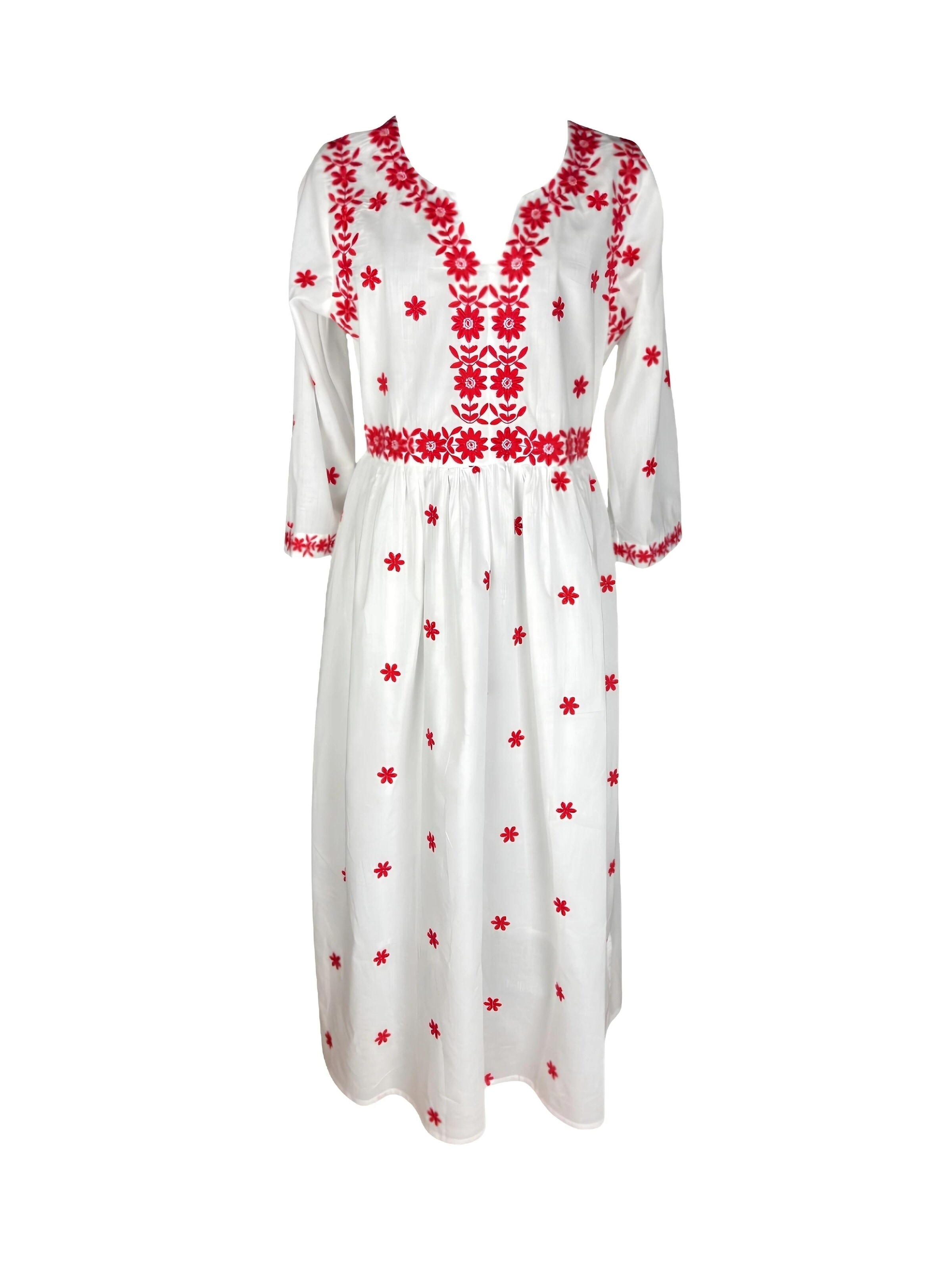 Rody’s forever Kleid 'Damenkleid S25 weiß/rot , marimea L'‌‌‌‌‌‌‌‌‌‌ in Weiß: Vorderseite